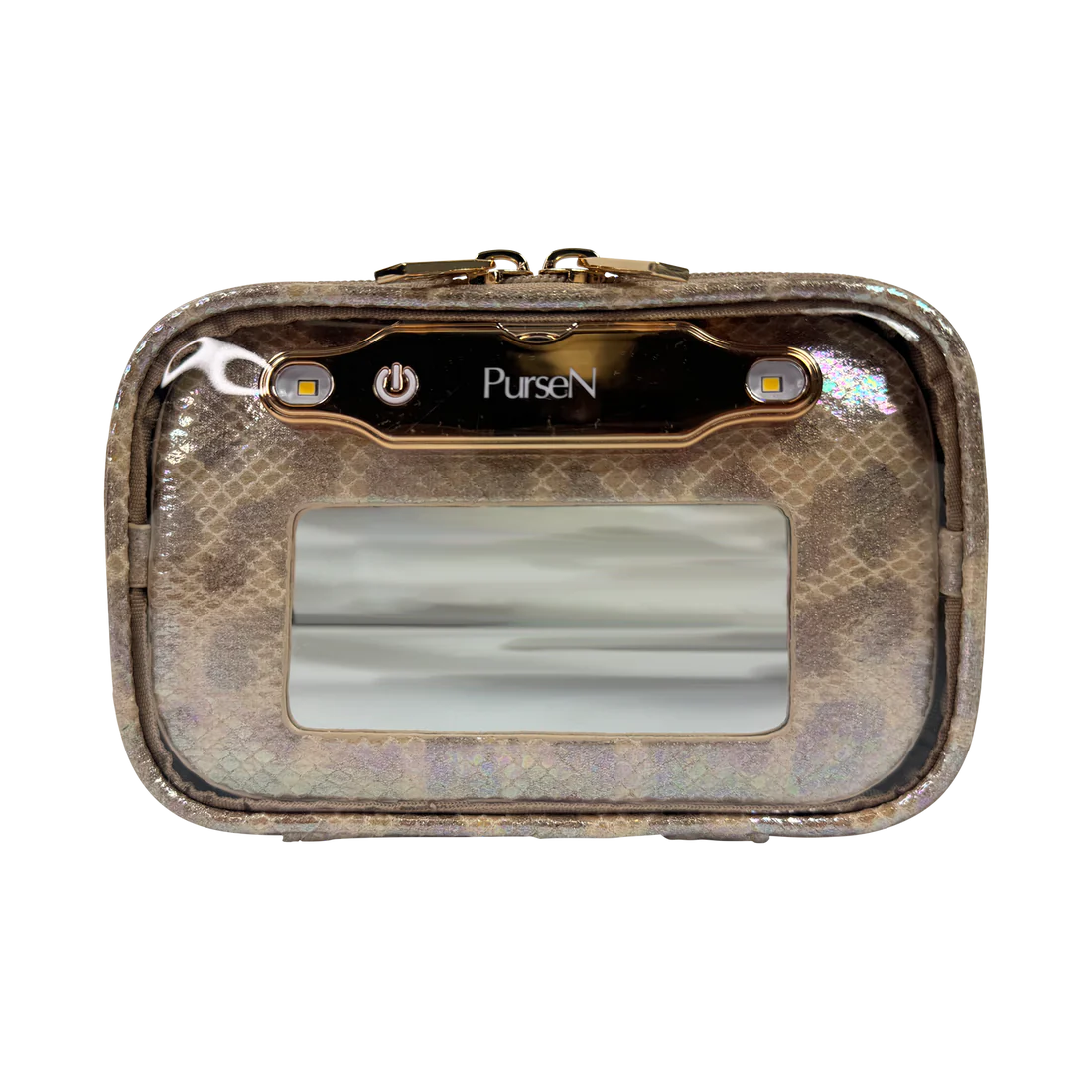 LITT Mini Lighted Mirror Case - Glimmer Leopard