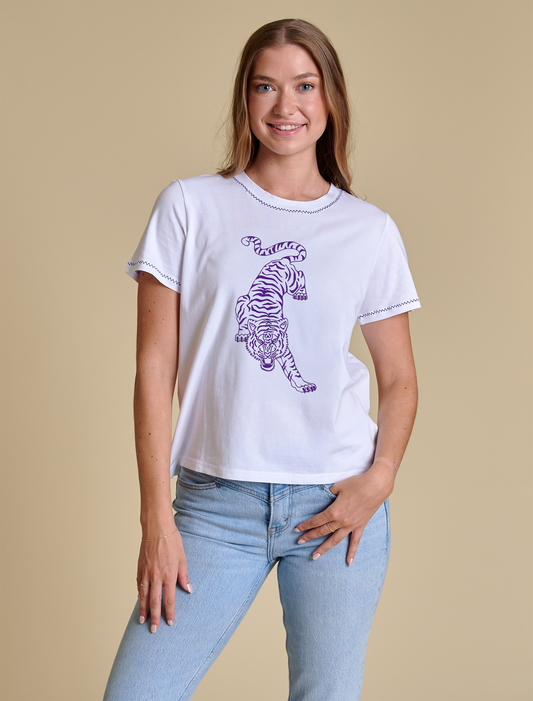 Tiger Embroidered Tee