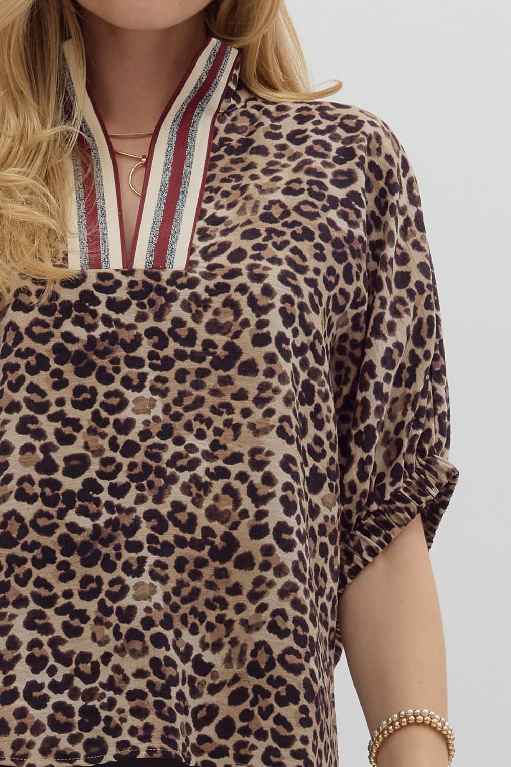 Leopard Dolman Sleeve Top