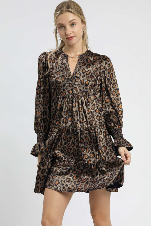 Metallic Leopard Mini Dress