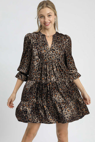 Metallic Leopard Mini Dress