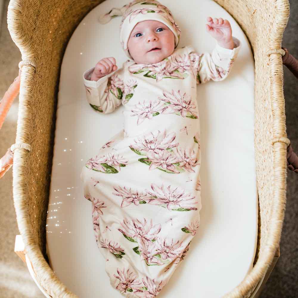 Butterfly Bamboo Newborn Gown & Hat Set