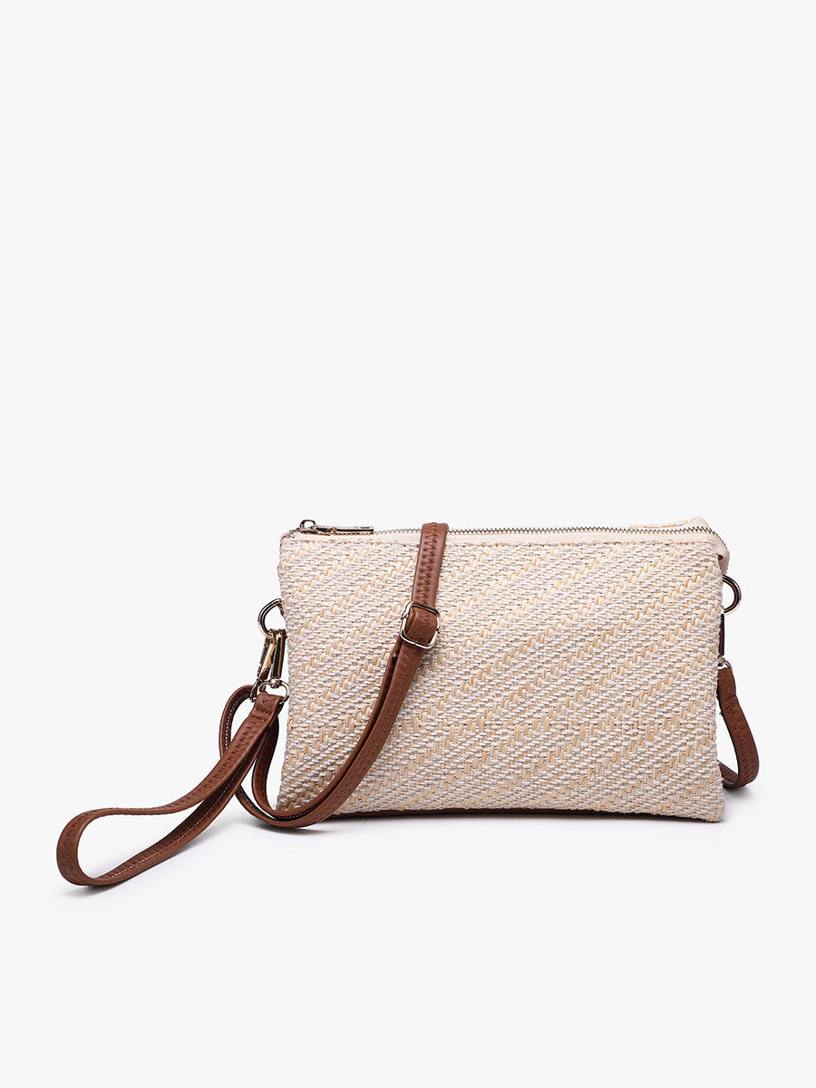 Izzy Diagonal Woven Crossbody Natural