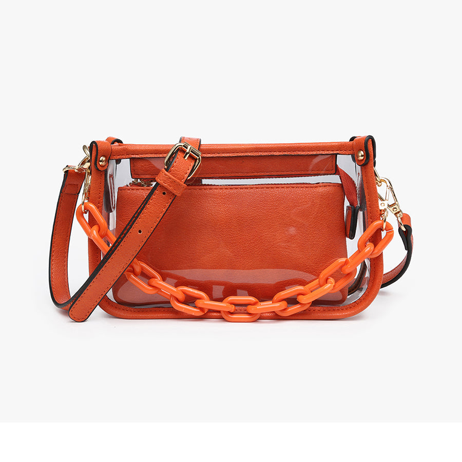 Orange Jessica Clear Crossbody