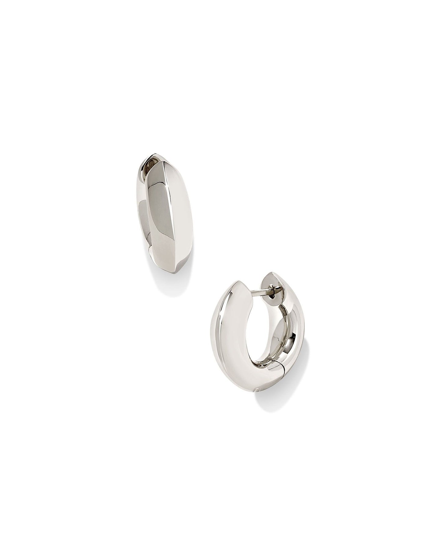 Mikki Metal Huggie Earrings Silver