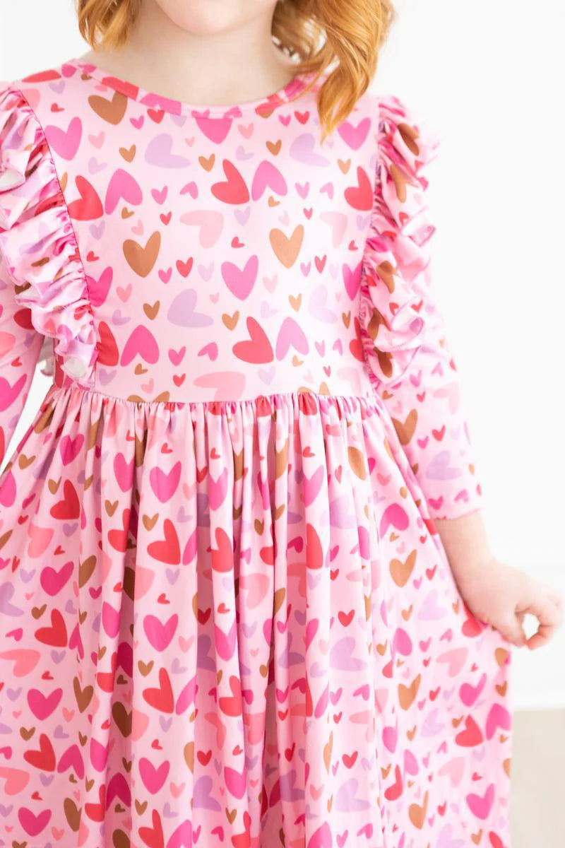 Girls Melt My Heart Ruffle Twirl Dress