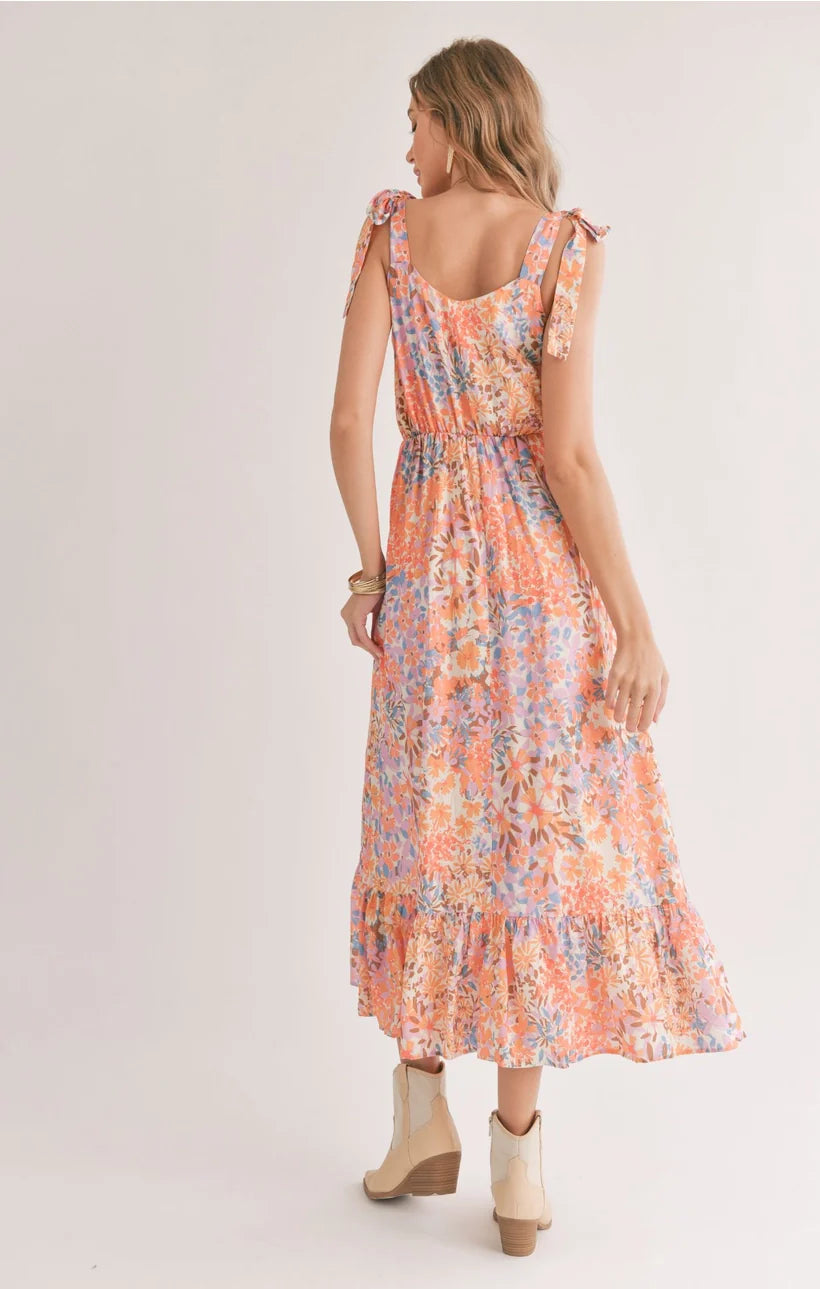 Moonscapes Tiered Floral Midi Dress