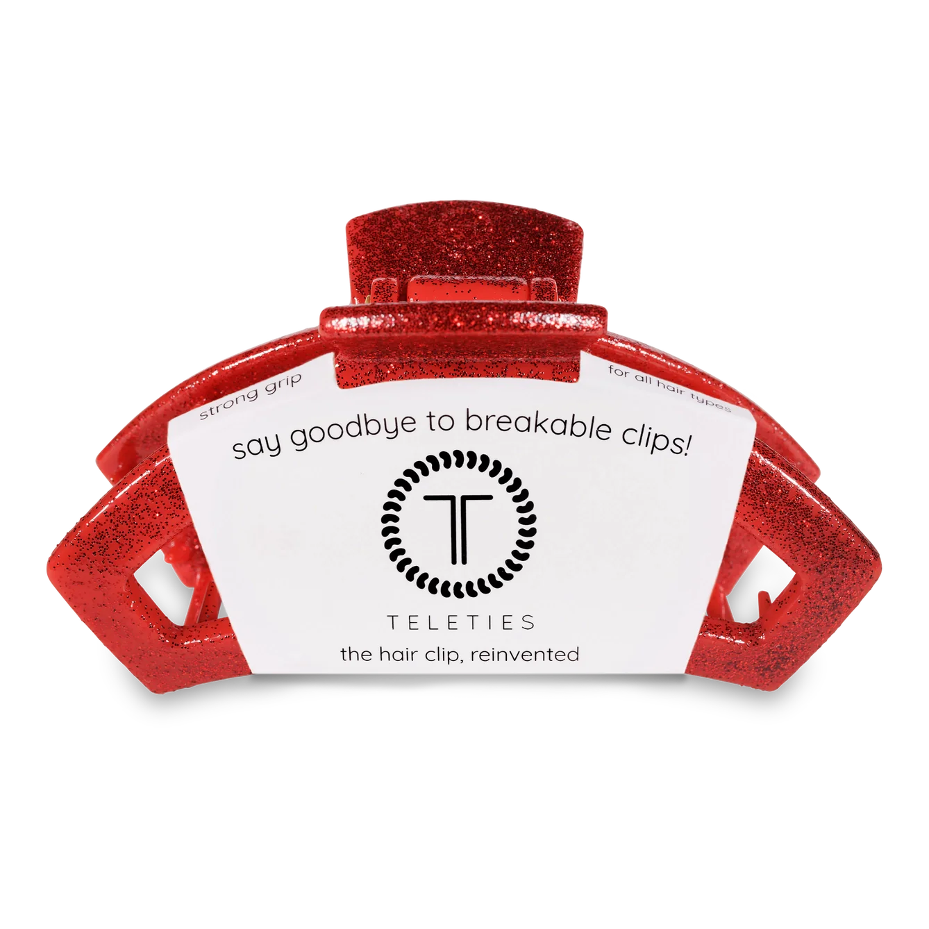 Open Red Glitter Hair Clip