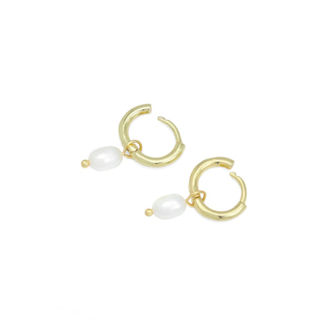 Fresh Water Pearl Huggie Earrings