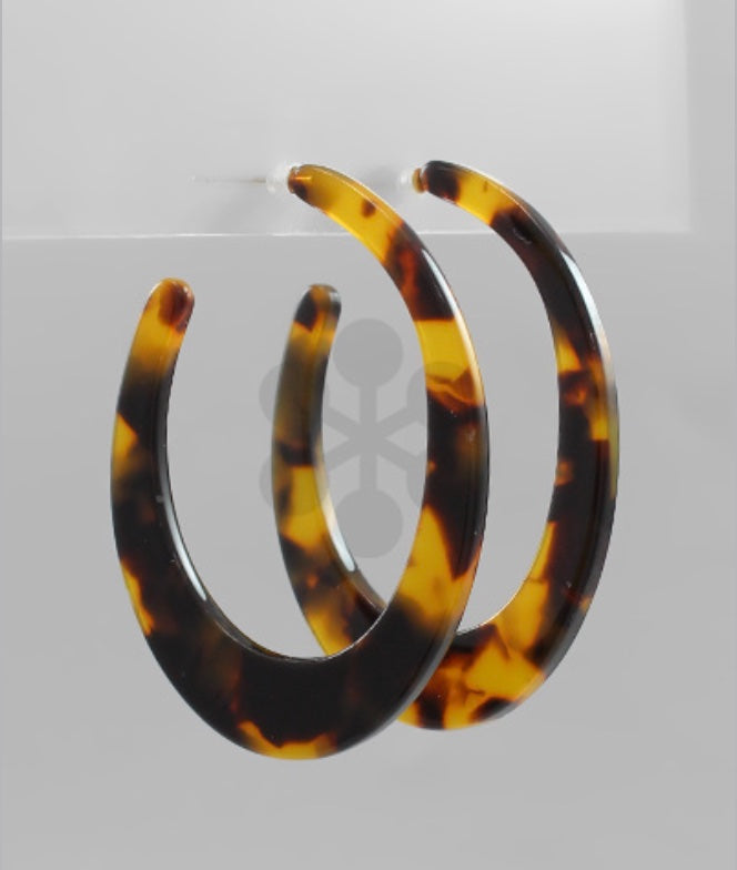 Oval Acrylic Tortoise Hoops