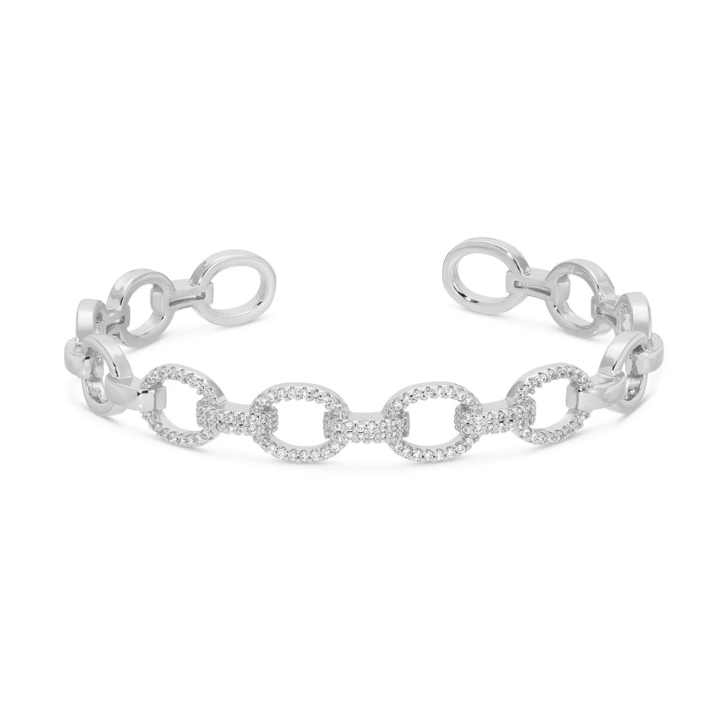 Perfectly Accented Pave Cuff Bracelet