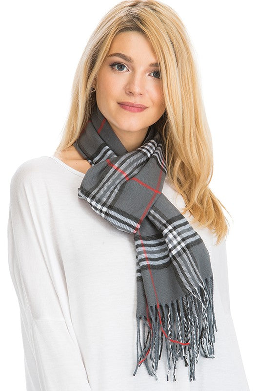 Plaid Tartan Faux Cashmere Scarf