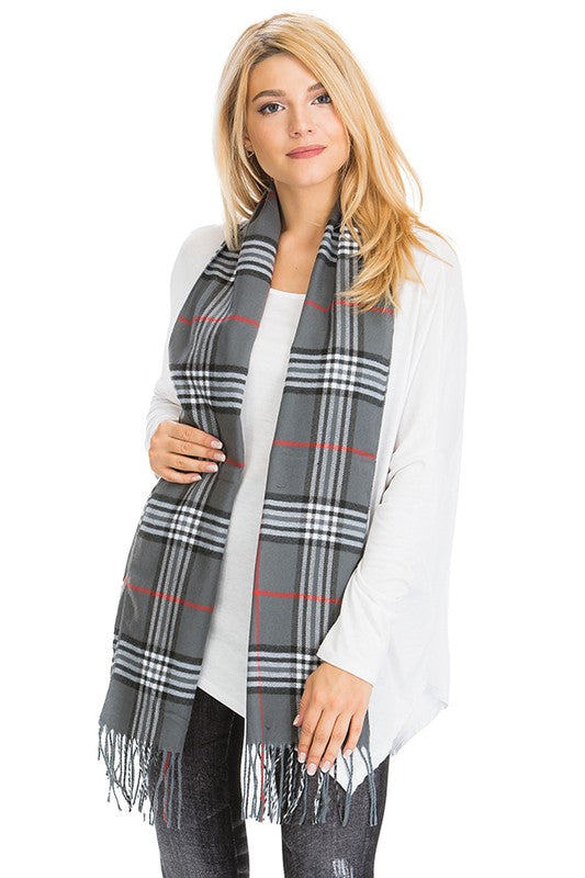 Plaid Tartan Faux Cashmere Scarf