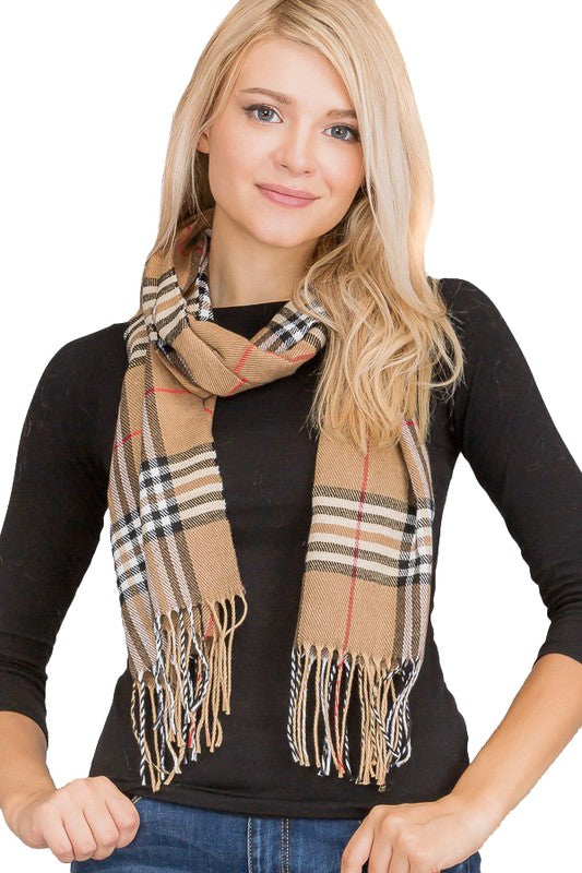 Plaid Tartan Faux Cashmere Scarf