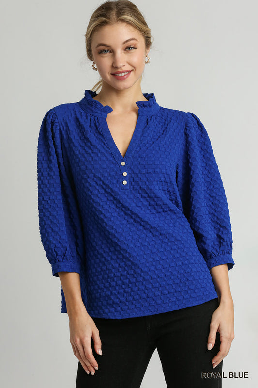 All Up To You Textured Blouse
