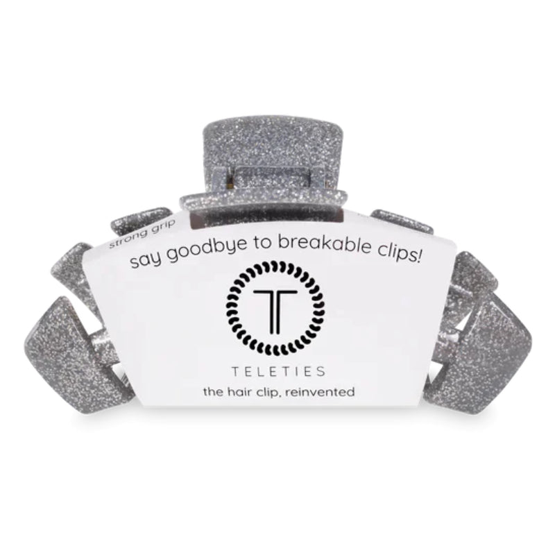 Silver Glitter Hair Clip