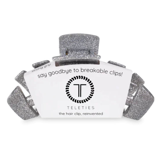 Silver Glitter Hair Clip