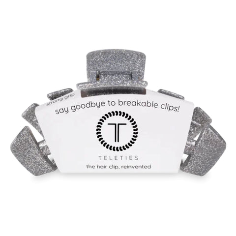 Silver Glitter Hair Clip