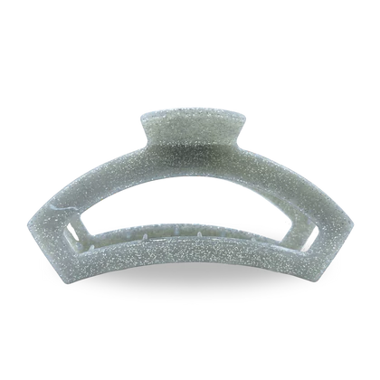 Open Silver Glitter Hair Clip