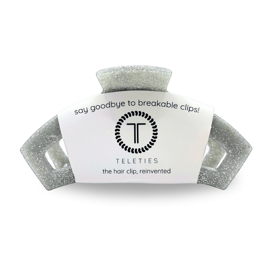 Open Silver Glitter Hair Clip