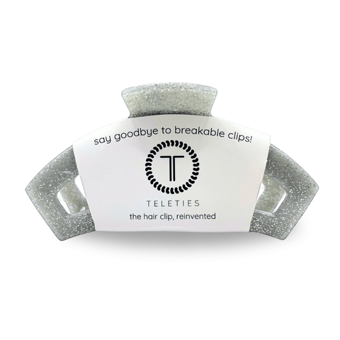 Open Silver Glitter Hair Clip