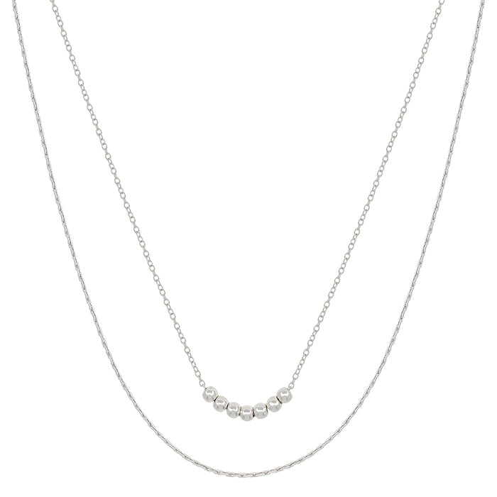Layered Necklace with Beaded Chain