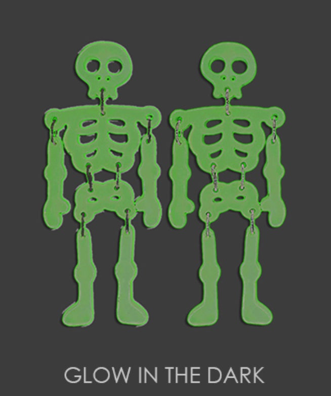 Skeleton Earrings Glow in the Dark