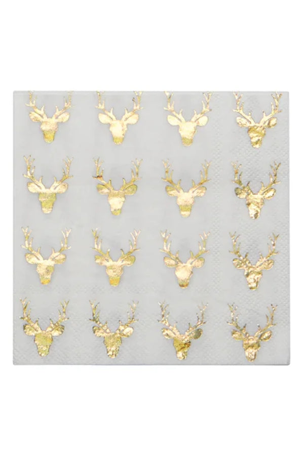 Stag Foil Cocktail Napkin | Foil 20ct