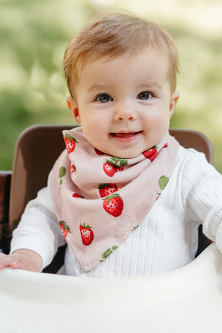 Strawberry Organic Cotton Kerchief Bib