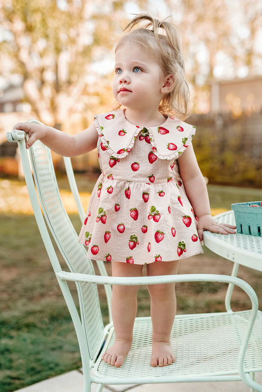 Strawberry Ruffle Collar Dress