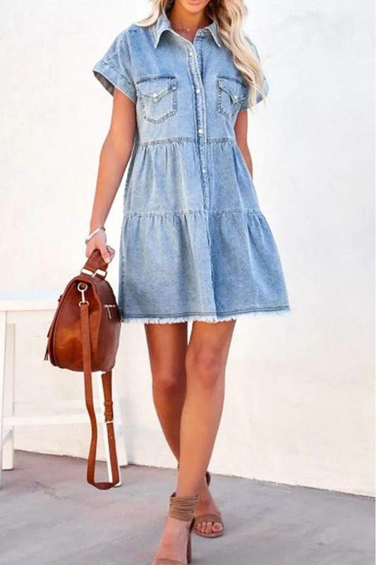 Talia Tiered Denim Dress