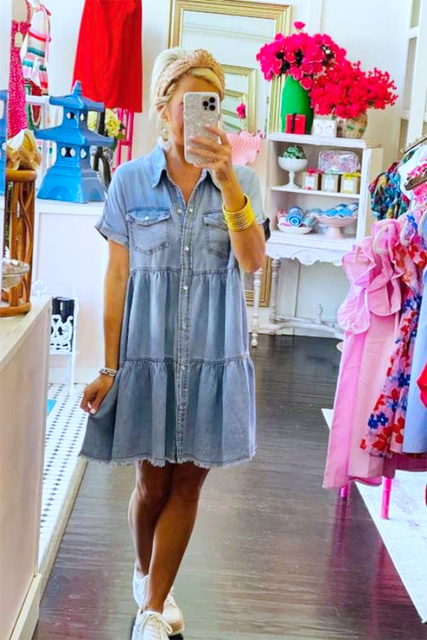 Talia Tiered Denim Dress