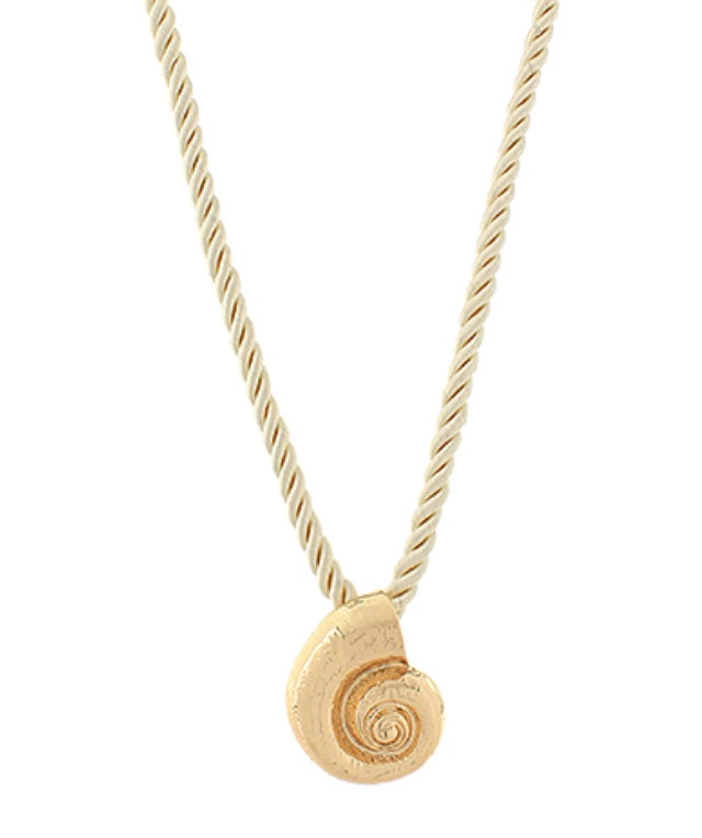 Textured Ammonites Cord Necklace