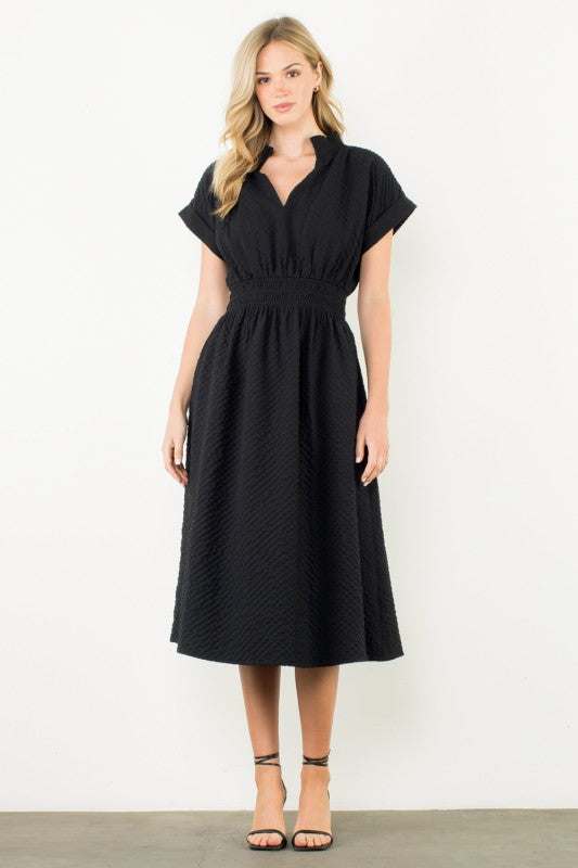 THML Textured Smocked Waist Dress