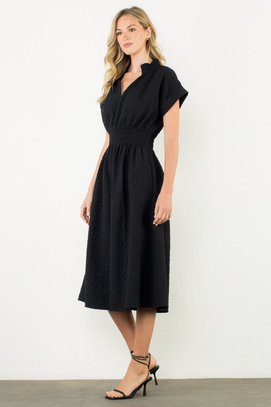 THML Textured Smocked Waist Dress