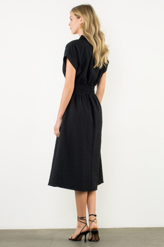 THML Textured Smocked Waist Dress