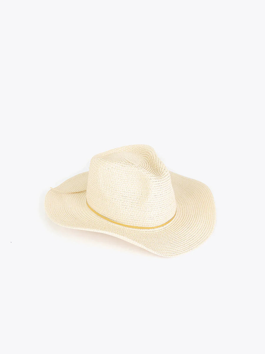 Toryn Metallic Trim Straw Hat