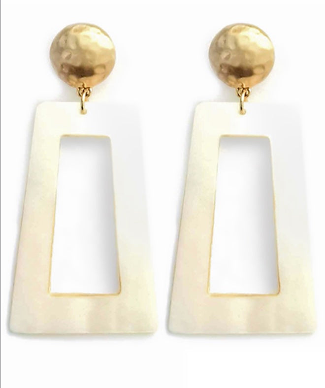 Trapezoid Shell Dangle Earrings