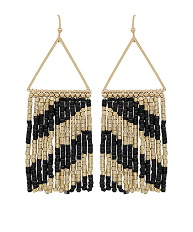 Seed Bead Tassel Earrings