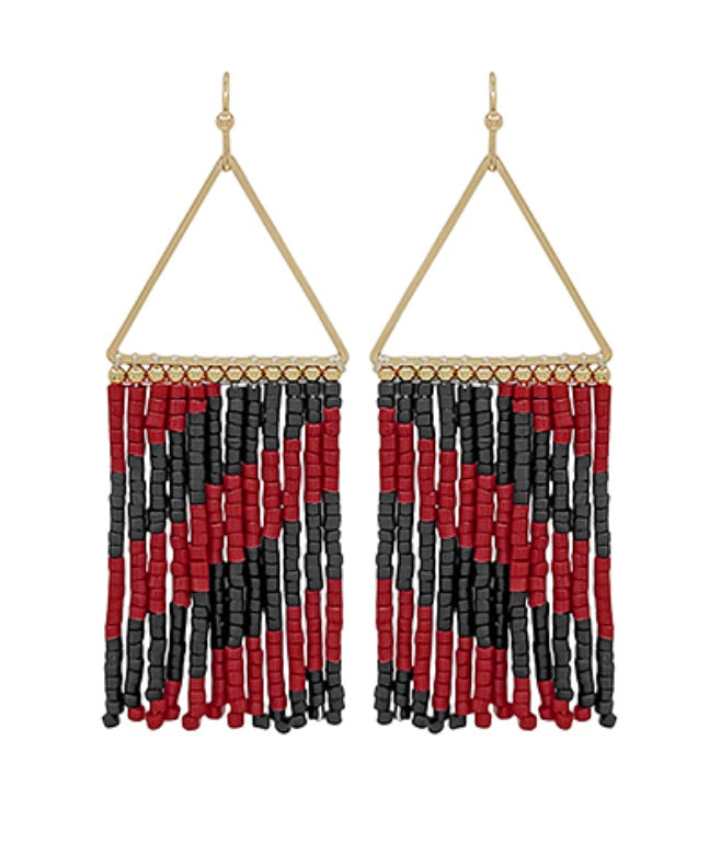 Seed Bead Tassel Earrings