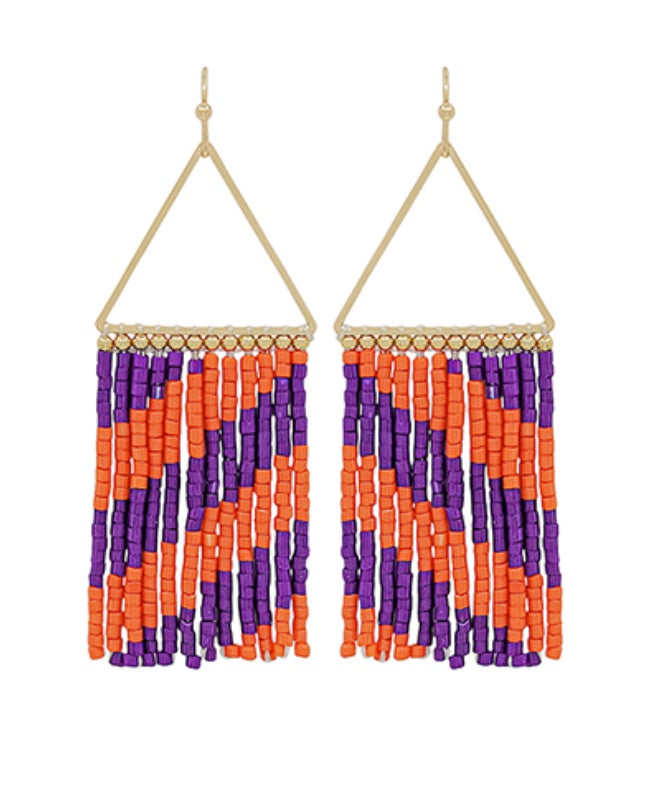 Seed Bead Tassel Earrings