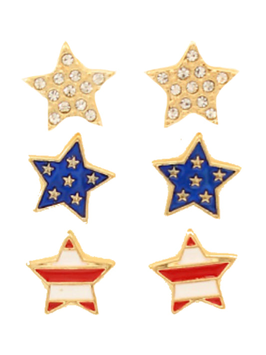 USA Flag Star Earrings