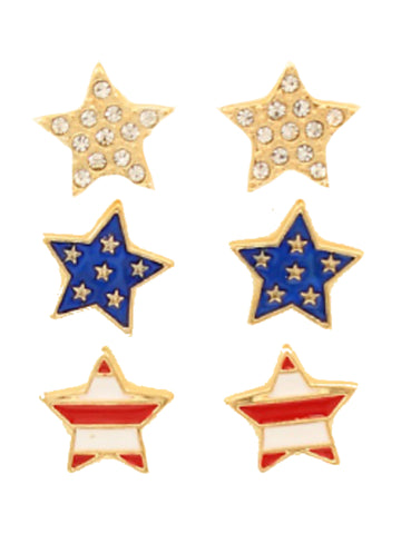 USA Flag Star Earrings