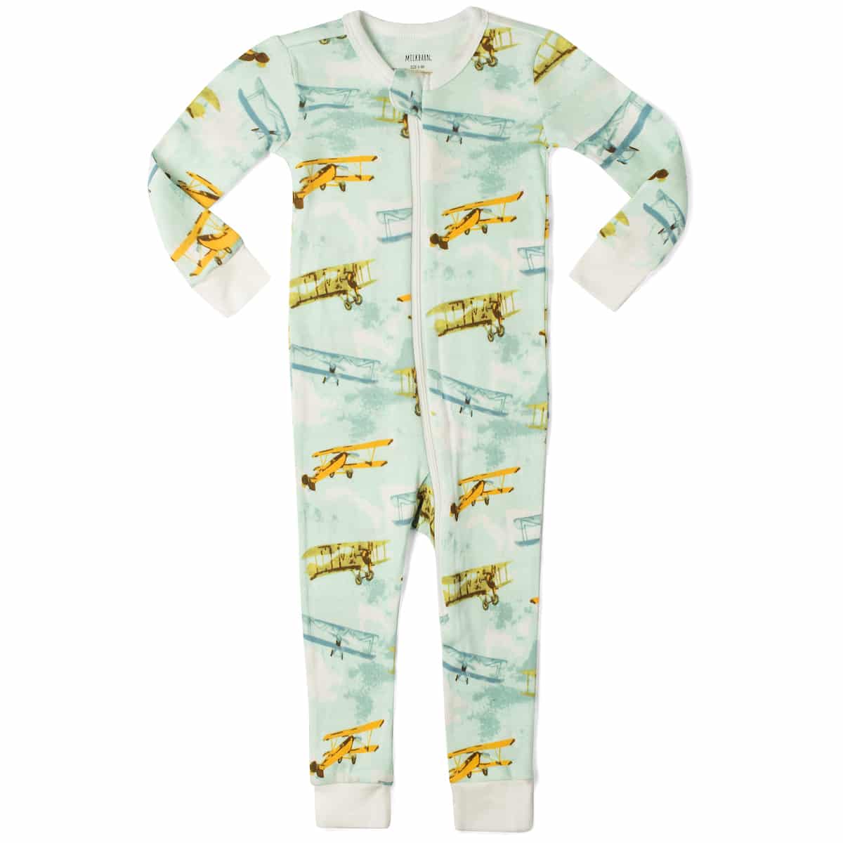 Vintage Planes Organic Cotton Zipper Pajama