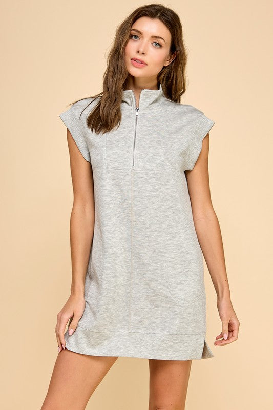 Zip-Up Casual Dress