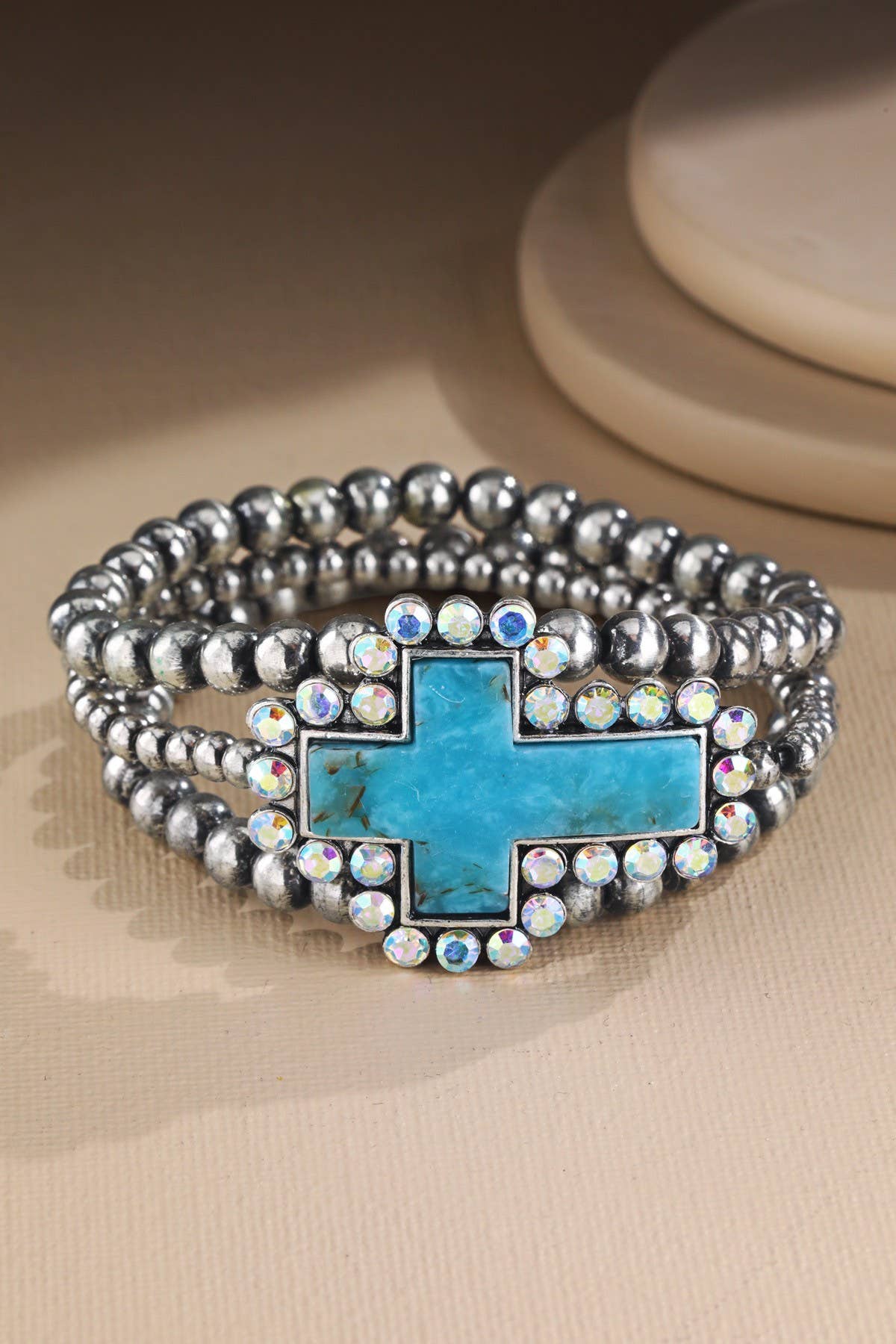 Western Hand Stone Cross Bracelet