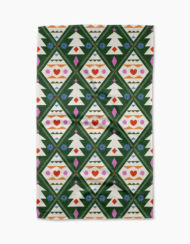 Geometry - Nordic Christmas Tea Towel