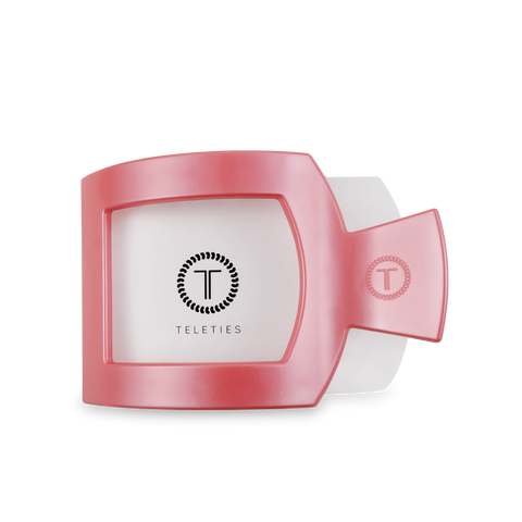 Calming Coral Square Flat Hair Clip