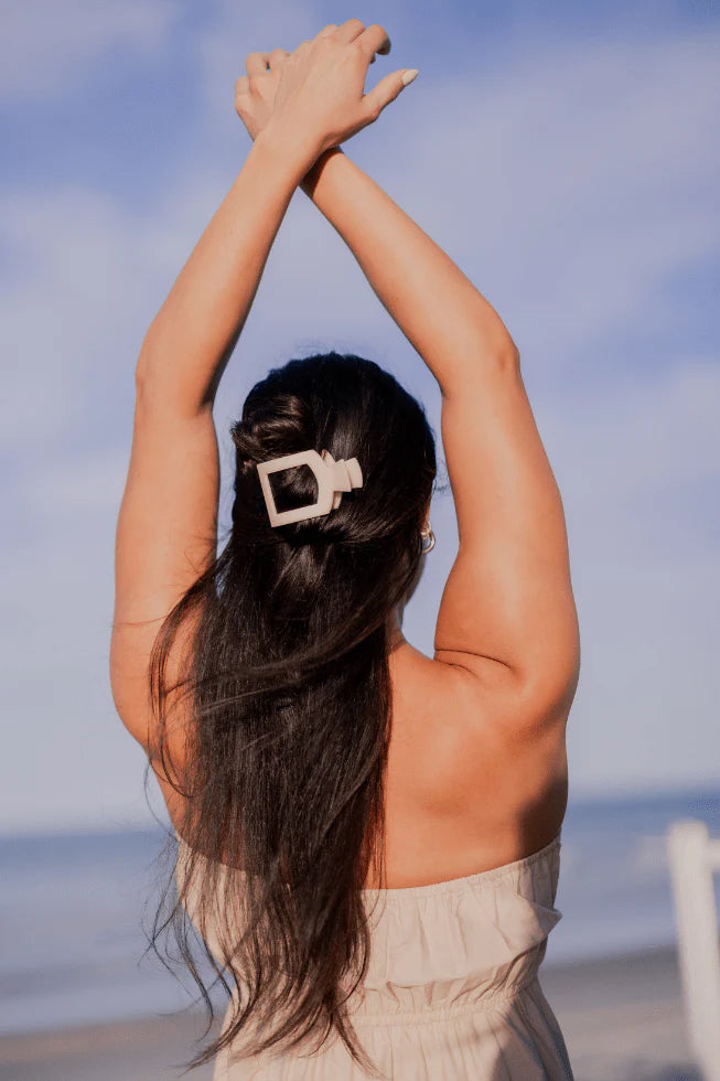 Almond Beige Flat Square Clip