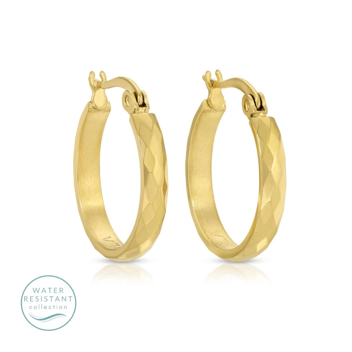 Textured Latch Back Hoops, Water-Resistant